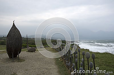 Taitung seashore park windy day Taiwan Stock Photo