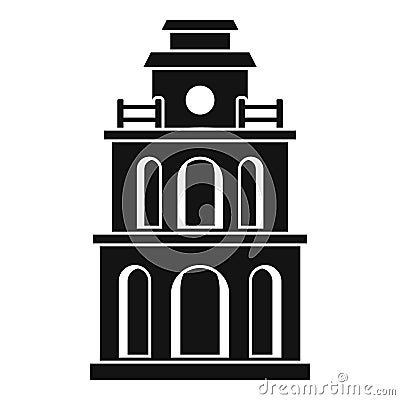 Taiwan clock building icon, simple style Vector Illustration