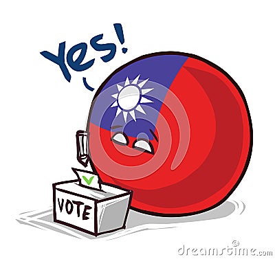 Taiwan country ball voting yes Stock Photo