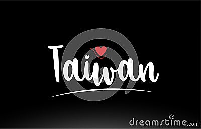 Taiwan country text typography logo icon design on black background Vector Illustration