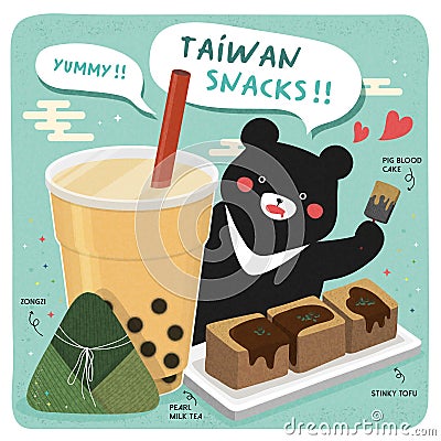 Taiwan famous snacks Stock Photo