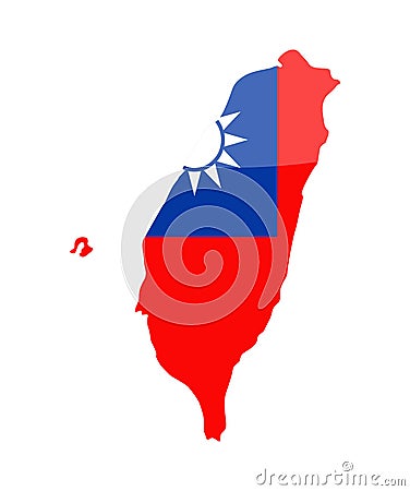 Taiwan Flag Country Contour Vector Icon Stock Photo