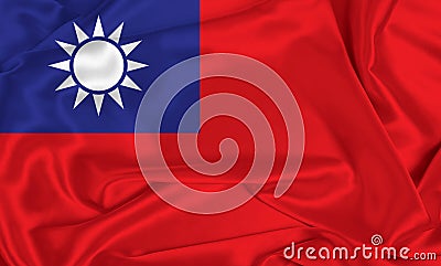Silk Taiwan Flag Stock Photo