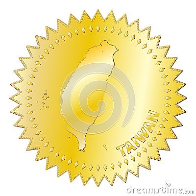 Taiwan Gold Seal Of Approval Badge Stock Photo