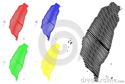 Taiwan map vector Vector Illustration