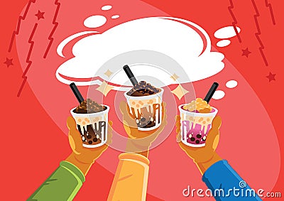 Taiwan milk tea celebrate Vector Illustration