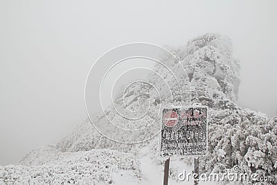 In Taiwan Nantou Hehuan Mountain Snow Stock Photo