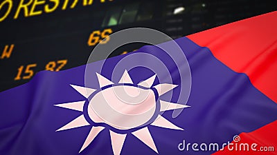 The Taiwan flag on Business Background image 3d rendering Stock Photo