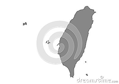 Taiwan State Map Vector silhouette Stock Photo