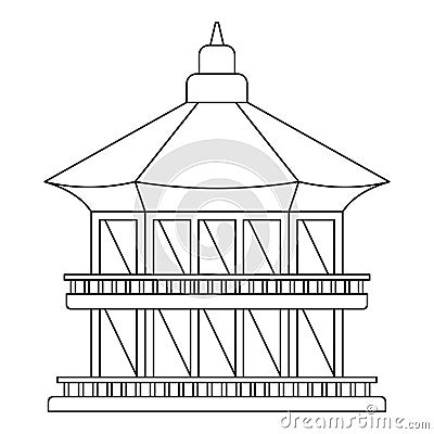 Taiwan temple icon, outline style Vector Illustration