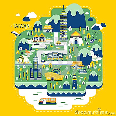 Taiwan travel concept Vector Illustration