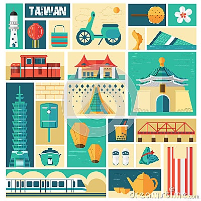 Taiwan travel concept Vector Illustration