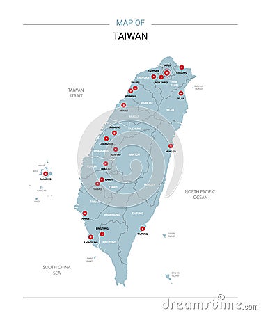 Taiwan vector map. Vector Illustration