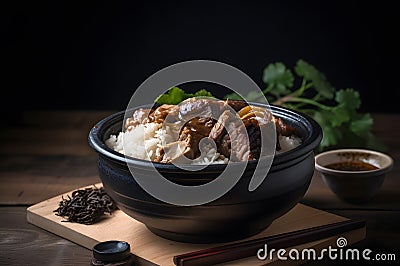 Taiwanese braised pork rice Stock Photo