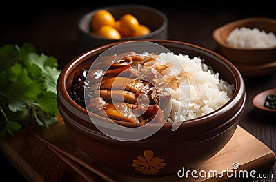 Taiwanese braised pork rice Stock Photo