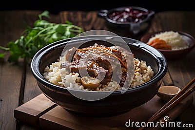 Taiwanese braised pork rice Stock Photo