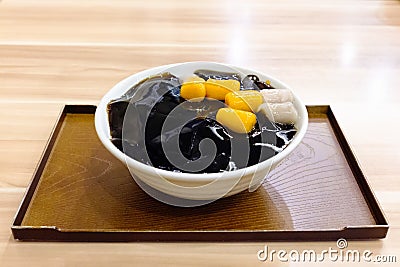 Taiwanese dessert made from grass jelly Stock Photo