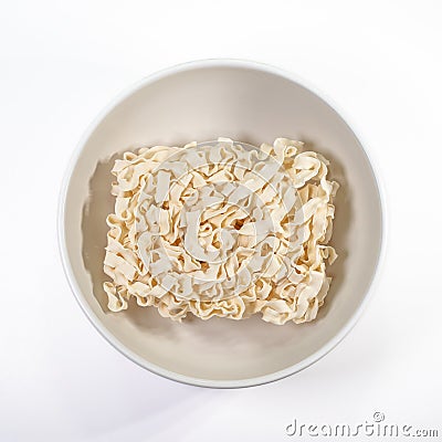 Taiwanese instant dry noodles in white bowl Stock Photo