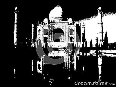 Taj Mahal Cartoon Illustration