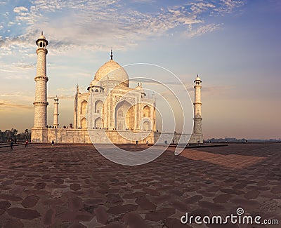 Taj Mahal in Agra, India, eastern view in the sunrays Stock Photo
