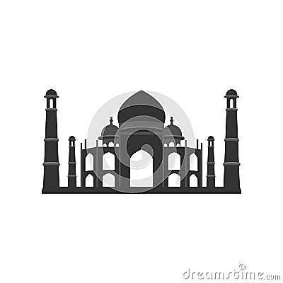 Taj Mahal flat art illustration India flat Vector Illustration