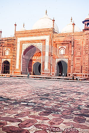 Taj mahal , A famous historical monument, A monument of love, the Greatest White marble tomb in India, Agra, Uttar Pradesh Editorial Stock Photo