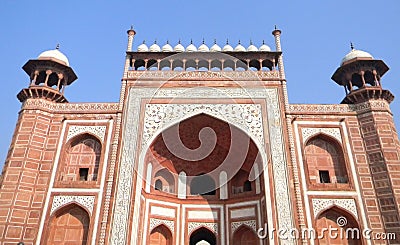 Taj Mahal gate architecture detail Stock Photo