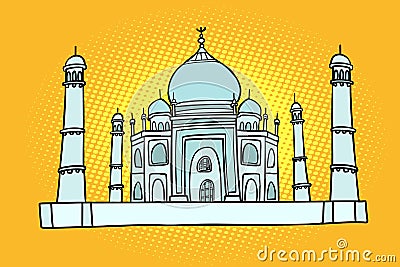 Taj Mahal. India Asia. Travel and tourism Vector Illustration