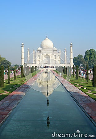 Taj Mahal mausoleum complex in Agra, India Editorial Stock Photo