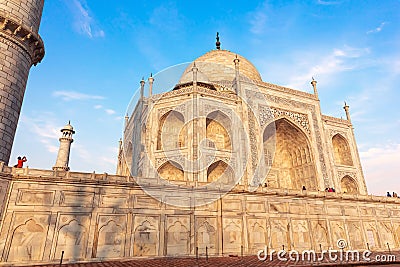 Taj Mahal mausoleum, detailed close view, India Stock Photo