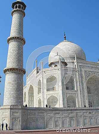 Taj Mahal mausoleum minaret Stock Photo