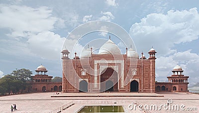 Taj Mahal Mosque Masjid view Editorial Stock Photo