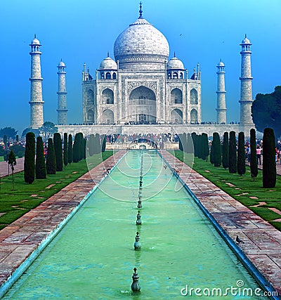 Taj Mahal Palace in India, Indian Temple Tajmahal Stock Photo