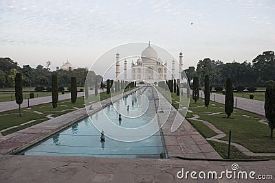 Taj Mahal with pool. Agra, India Stock Photo