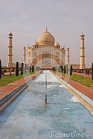 Taj Mahal with the Pool and Garden Editorial Stock Photo