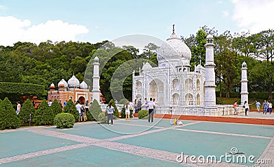 Taj mahal reproduction at window of the world, shenzhen, china Editorial Stock Photo