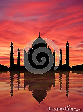 Taj Mahal sunset Stock Photo