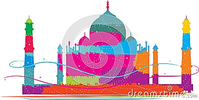 Taj Mahal 3 Vector Illustration