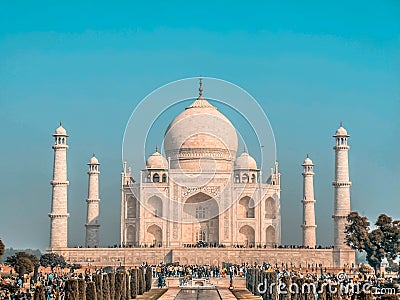 Taj Mahal view from front Agra, India Stock Photo