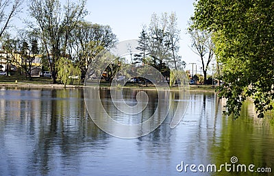 El Tajamar dam in Alta Gracia, Argentina Stock Photo