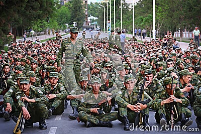 Tajikistan: Military parade in Dushanbe Editorial Stock Photo