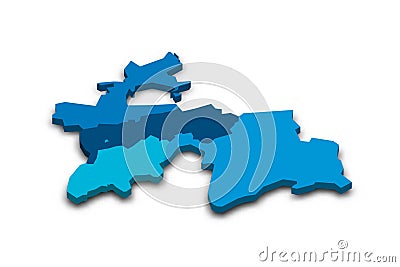 Tajikistan political map of administrative divisions Vector Illustration