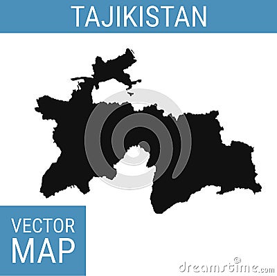 Tajikistan vector map with title Vector Illustration