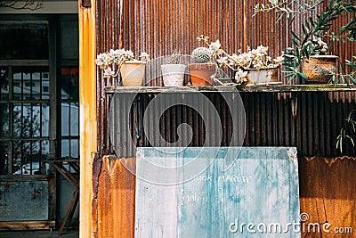 Kitahama Alley vintage cafe street in Takamatsu, Japan Editorial Stock Photo