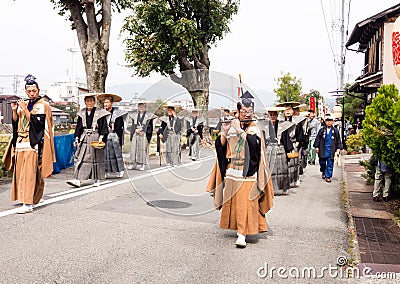Takayama Autumn Festival parade on town streets Editorial Stock Photo