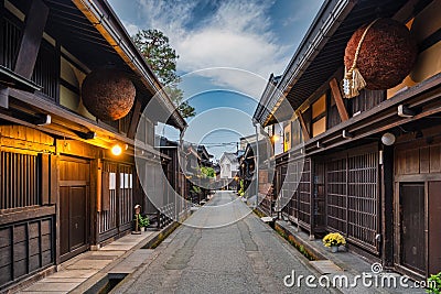Takayama Gifu Japan old town Sannomachi street Stock Photo