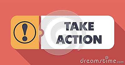 Take Action Concept in Flat Design. Stock Photo