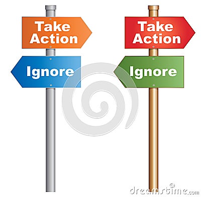 Take Action Ignore Vector Illustration