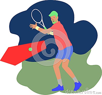 Take Aim at the Ball with a Powerful Forehand Vector Illustration