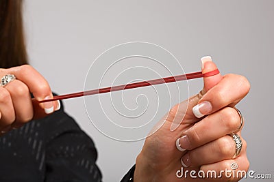 Take aim with rubber band Stock Photo